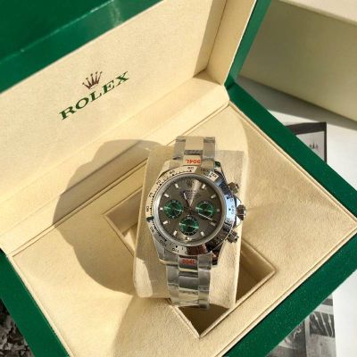 ROLEX Daytona 904L Steel Self-produced Movement Original Bezel Grey with Green Watch